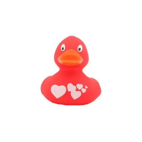 Red Duck With White Hearts